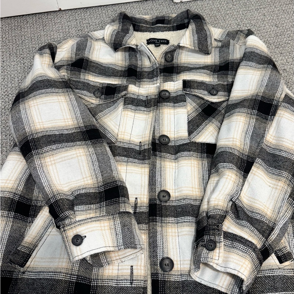 Plaid sherpa jacket